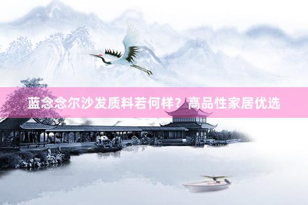 蓝念念尔沙发质料若何样？高品性家居优选